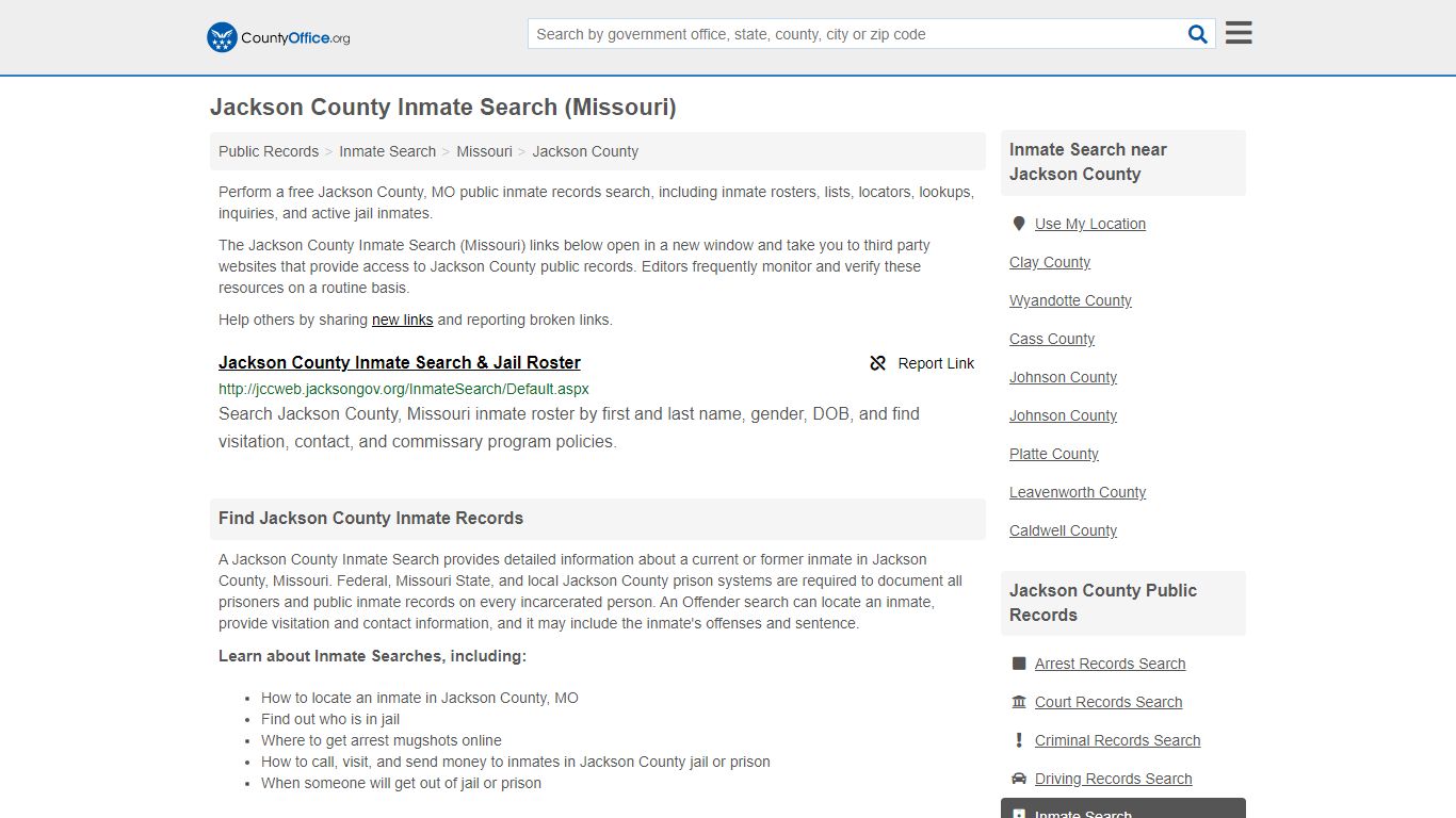 Inmate Search - Jackson County, MO (Inmate Rosters & Locators)